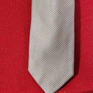 Michael Michael Kors Tan and White 3D Box Effect 100 Percent Silk Dressy Necktie